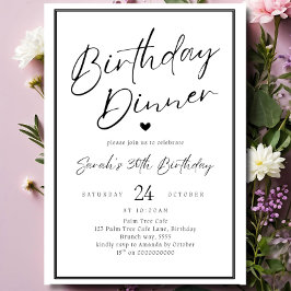 Invitación Dinner Party Invitation Template Black Adult Any A