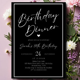 Invitación Dinner Party Invitation Template Black Adult Any A
