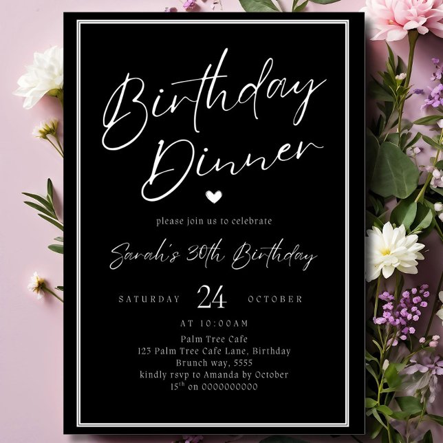 Invitación Dinner Party Invitation Template Black Adult Any A (Subido por el creador)