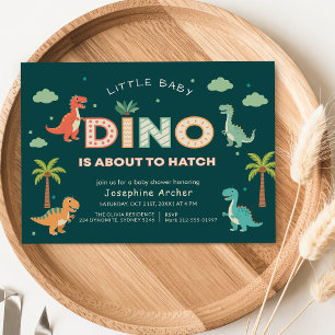 Invitación Dino a punto de eclosionar Fiesta de bebé de dinos