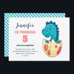 Invitación Dino Bebé Hatching Egte Cute Kids Dinosaur Cumplea<br><div class="desc">Diseño perfecto para niños,  niños o chicas que aman dinosaurios,  dinos personalizados,  T-rex y otras especies de dinosaurios. Perfecto para la fiesta de cumpleaños temática Jurásica. Puede personalizar de la redacción para que se ajuste a otras ocasiones.</div>