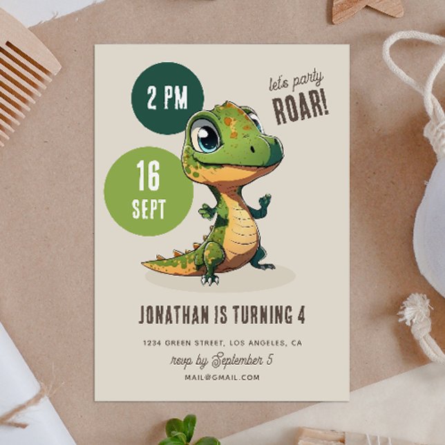 Invitación Dino dinomita fiesta. Aniversario de los niños de  (Subido por el creador)