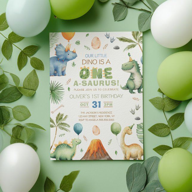Invitación Dino Fiesta | Cumpleaños de Dinosaurs Lindos Invit (Subido por el creador)