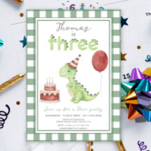Dino Fiesta | Cumpleaños de Tres-Rex de Dinosaurio