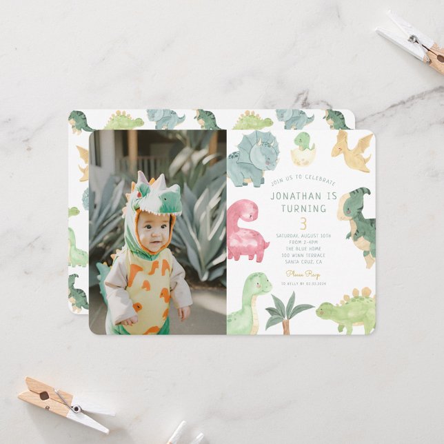 Invitación Dino Fiesta Dino mite Foto Cumpleaños (Subido por el creador)