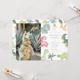 Invitación Dino Fiesta Dino mite Foto Cumpleaños