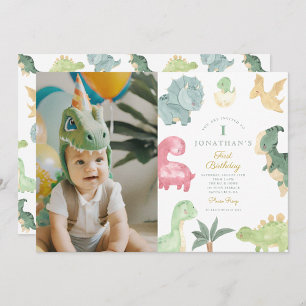 Invitación Dino Fiesta Dino mite Foto Cumpleaños