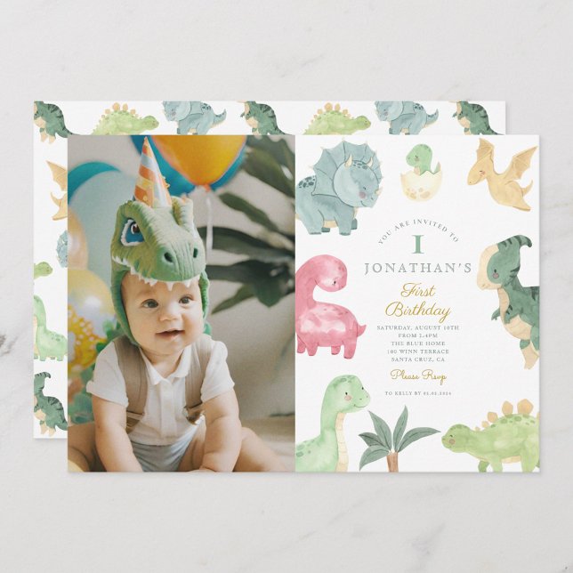Invitación Dino Fiesta Dino mite Foto Cumpleaños (Subido por el creador)