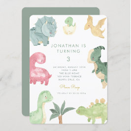 Invitación Dino Fiesta Dinosaur Cumpleaños
