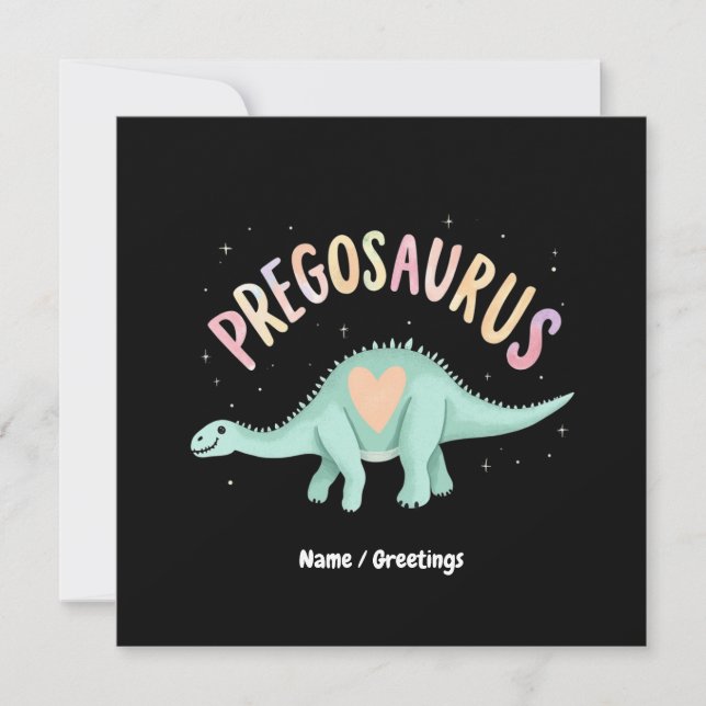 Invitación Dino gracioso de Groovy Pregosaurus (Anverso)