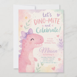 Invitación Dino-Mite Celebrate Dinosaur Invitation Editable