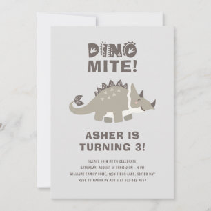 Invitación Dino Mite Dinosaur Birday Party