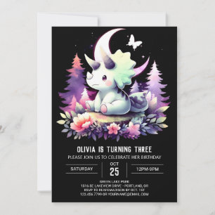 Invitación Dino Triceratops moderno Cumpleaños
