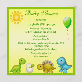 Invitación Dino y dinosaurios recién casados Baby Shower