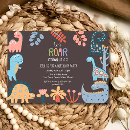 Invitación Dinos vamos a rugir cumpleaños de niños