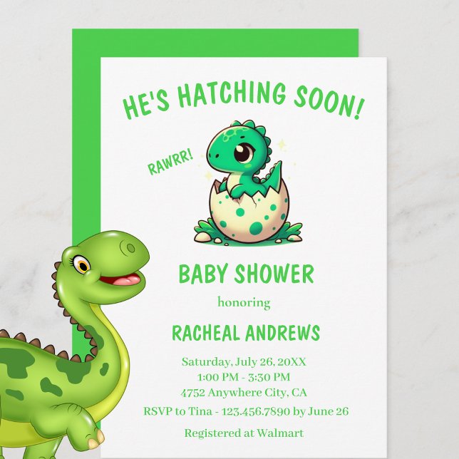 Invitación Dinosaur Baby Shower Baby Shower (Dinosaur Baby Shower Baby Boy invitations)