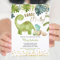 Dinosaur Baby Shower invita al rugido