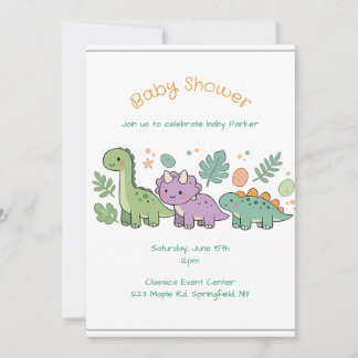 Invitación dinosaur baby shower invitation for boy or girl