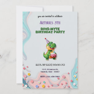 Invitación Dinosaur Birthday Bash Personalizado