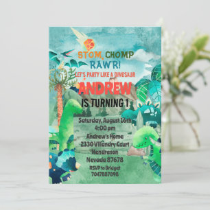 Invitación Dinosaur Birthday Invitation, Dinosaurs