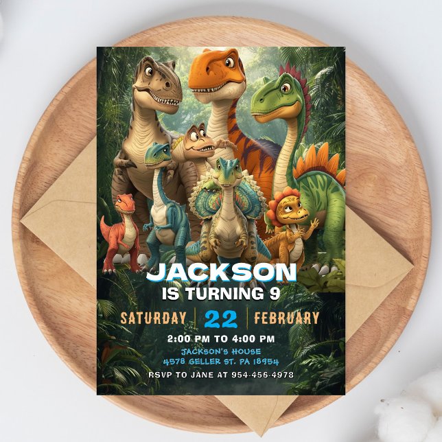 Invitación Dinosaur Birthday Invitation T Rex Party Invite (Subido por el creador)