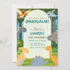 Invitación Dinosaur Birthday Party