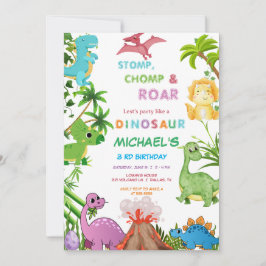 Invitación Dinosaur Birthday Party 