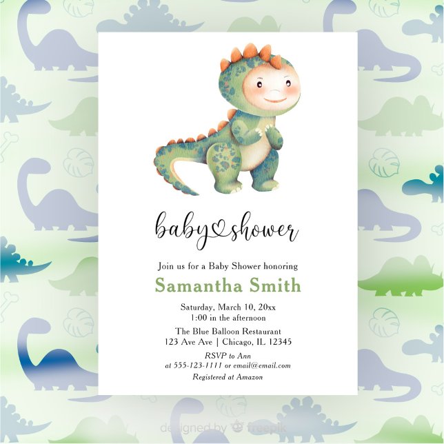 Invitación Dinosaur Boy Baby Shower (Subido por el creador)