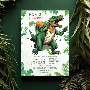 Invitación Dinosaur Boy Baby Shower Fiesta