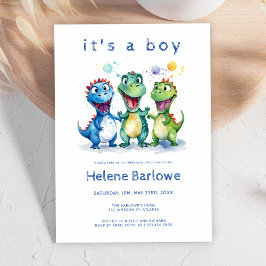Invitación Dinosaur Cute Baby Shower