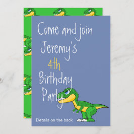 Invitación Dinosaur Cute Boys Age Birday