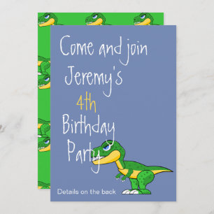 Invitación Dinosaur Cute Boys Age Birday