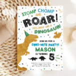 Invitación Dinosaur Dino Dig Boy T-Rex Fiesta de cumpleaños<br><div class="desc">¡Una bella invitación al cumpleaños de los dinosaurios T-Rex!</div>