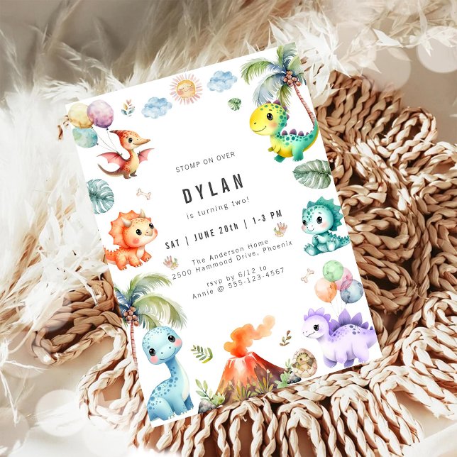 Invitación Dinosaur Kids Birthday Party Invitation (Subido por el creador)