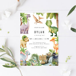 Invitación Dinosaur Kids Birthday Party Invitation