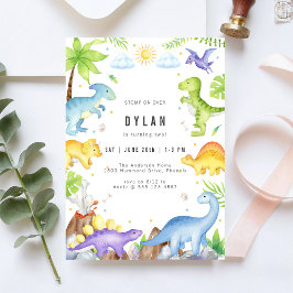 Invitación Dinosaur Kids Birthday Party Invitation
