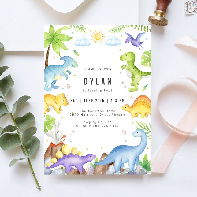 Invitación Dinosaur Kids Birthday Party Invitation (Subido por el creador)