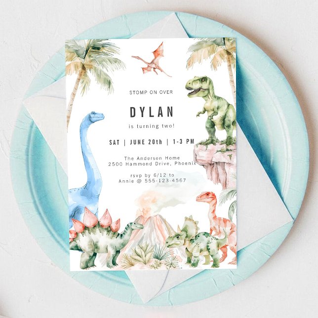 Invitación Dinosaur Kids Birthday Party Invitation (Subido por el creador)