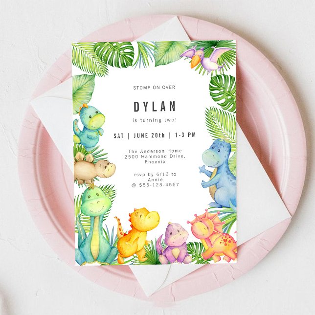 Invitación Dinosaur Kids Birthday Party Invitation (Subido por el creador)