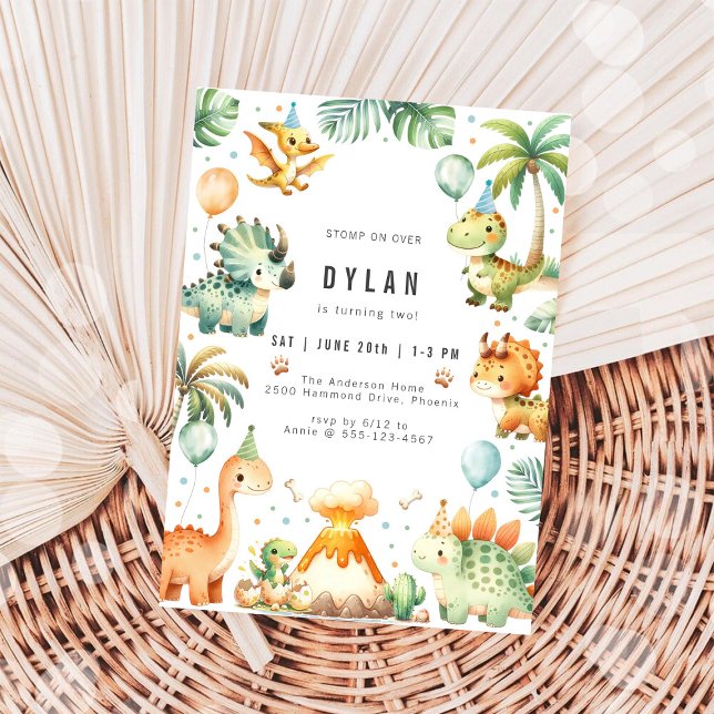 Invitación Dinosaur Kids Birthday Party Invitation (Subido por el creador)