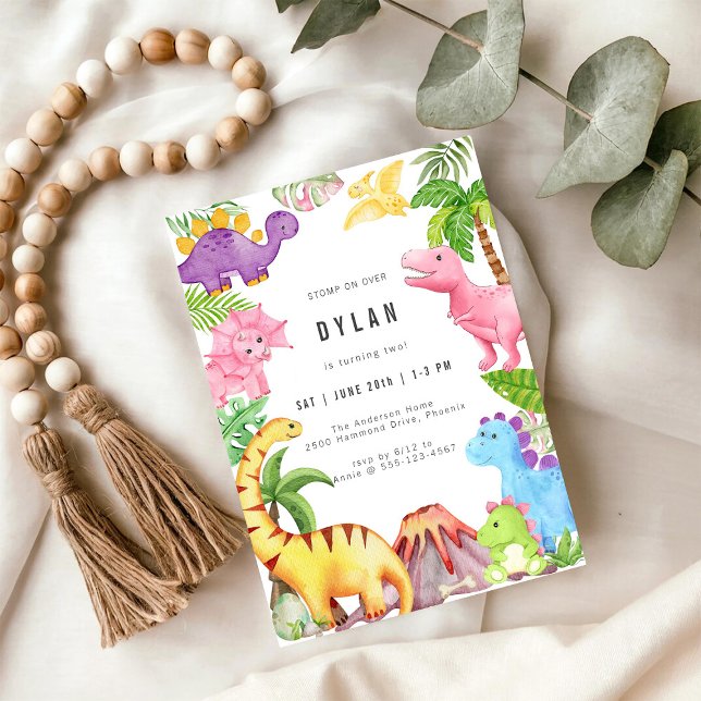 Invitación Dinosaur Kids Birthday Party Invitation (Subido por el creador)