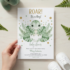 Invitación Dinosaur park Baby Shower party boy girl Roar