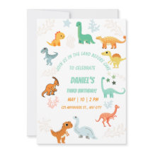 Dinosaur Rawr 3.ᵉʳ Fiesta de cumpleaños Stomp Chom