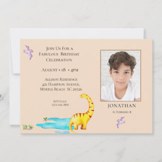Invitación Dinosaur Roar Tema Jungla Cumpleaños