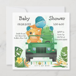 Invitación Dinosaur Safari Adventure Baby Shower