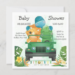 Invitación Dinosaur Safari Adventure Baby Shower