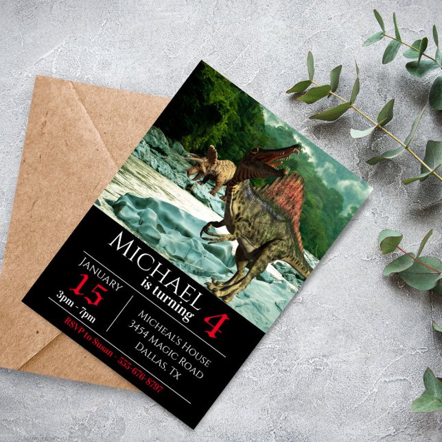Invitación Dinosaur Spinosaurus Paisaje Fiesta de cumpleaños (Subido por el creador)