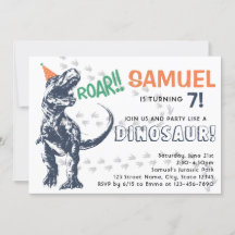 Dinosaur T-Rex en fiesta de cumpleaños de Gorra Fi