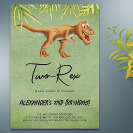 Invitación Dinosaur T Rex Segunda Fiesta de Cumpleaños