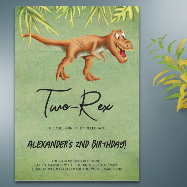 Invitación Dinosaur T Rex Segunda Fiesta de Cumpleaños (Subido por el creador)